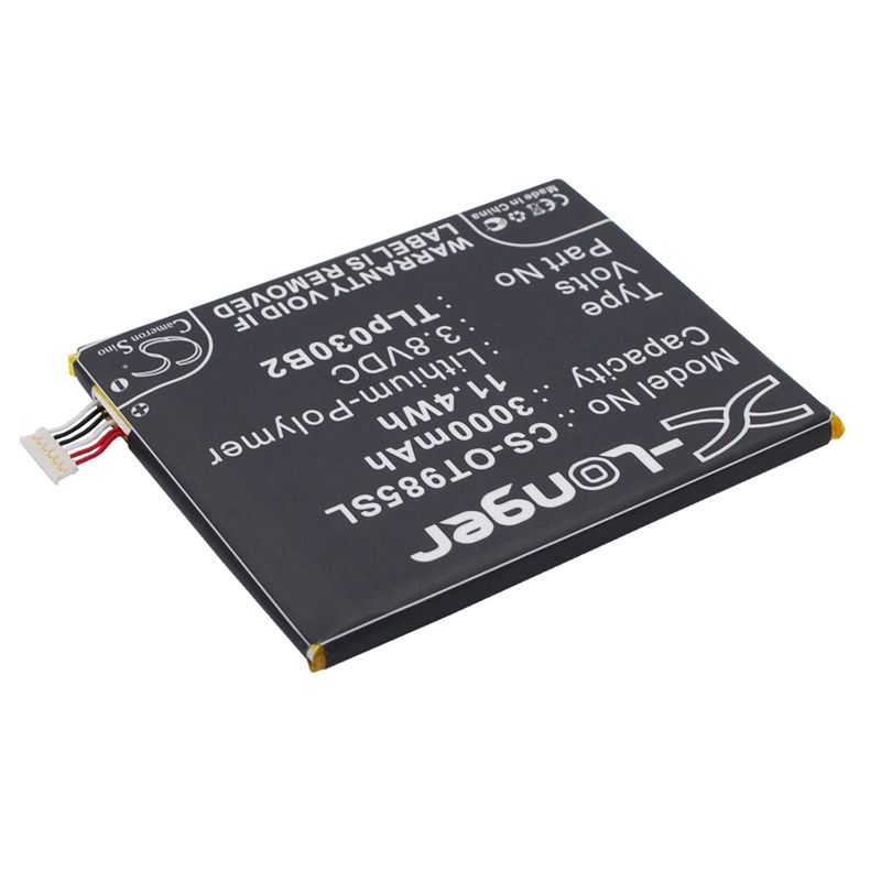 Li-Polymer Battery fits Alcatel, one touch flash 2, one touch flash 2 dual sim, one touch flash 2 dual sim lte 3.8V, 3000mAh Mobile & SmartPhone Cameron Sino Technology Limited