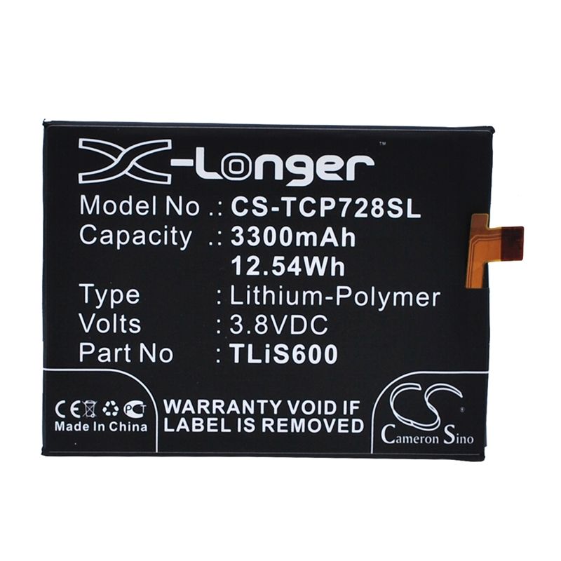 Li-Polymer Battery fits Alcatel, one touch flash plus, ot-7054, ot-7054t 3.8V, 3300mAh Mobile & SmartPhone Cameron Sino Technology Limited