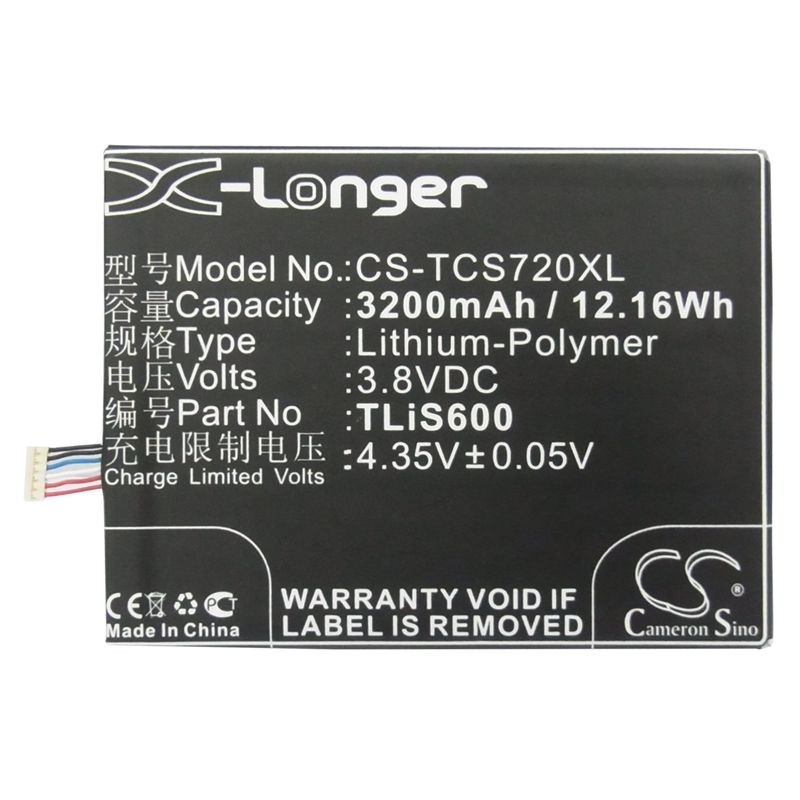 Li-Polymer Battery fits Alcatel, one touch flash, ot-6042, ot-6042d 3.8V, 3200mAh Mobile, SmartPhone Cameron Sino Technology Limited (Suspended)