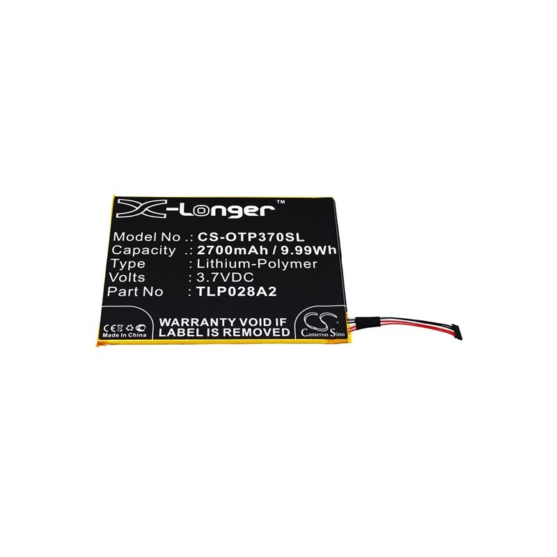 Li-Polymer Battery fits Alcatel, one touch icin, one touch pixi 3 (7) lte, one touch pixi 3 7.0 4g 3.7V, 2700mAh Mobile & SmartPhone Cameron Sino Technology Limited