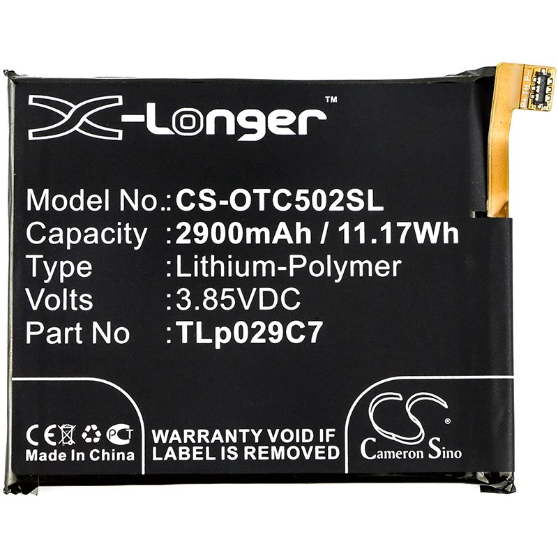 Li-Polymer Battery fits Alcatel, one touch idol 3c, one touch idol 3c td-lte, ot5026d 3.85V, 2900mAh Mobile & SmartPhone Cameron Sino Technology Limited