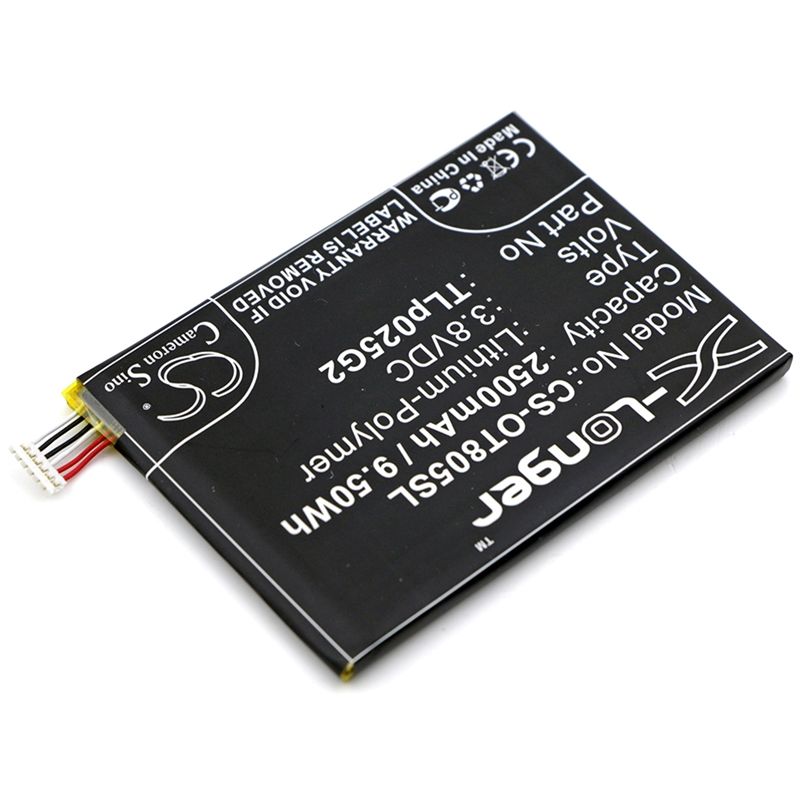 Li-Polymer Battery fits Alcatel, one touch pixi 3 8" 3g, one touch pixi 4 6.0, one touch pixi 4 6.0 lte 3.8V, 2500mAh Mobile & SmartPhone Cameron Sino Technology Limited