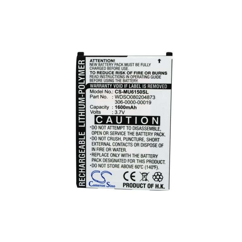 Li-Polymer Battery fits Anow, q200, i-mate, ultimate 6150 3.7V, 1600mAh Mobile & SmartPhone Cameron Sino Technology Limited