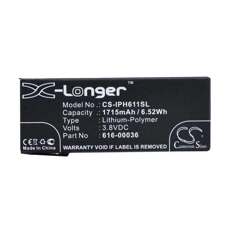 Li-polymer Battery Fits Apple, A1633, A1688, A1691 3.8v, 1715mah Mobile & SmartPhone Cameron Sino Technology Limited