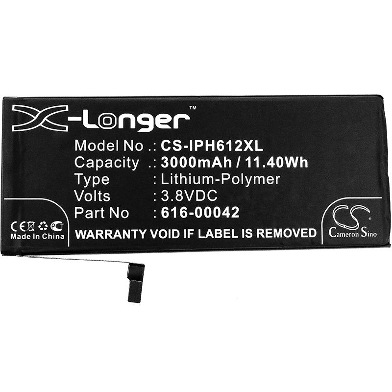Li-polymer Battery Fits Apple, A1634, A1687, A1690 3.8v, 3000mah Mobile & SmartPhone Cameron Sino Technology Limited