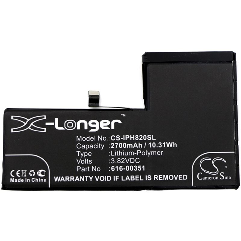 Li-Polymer Battery fits Apple, iphone x, mqa52ll/a, mqa62ll/a 3.82V, 2700mAh Mobile & SmartPhone Cameron Sino Technology Limited