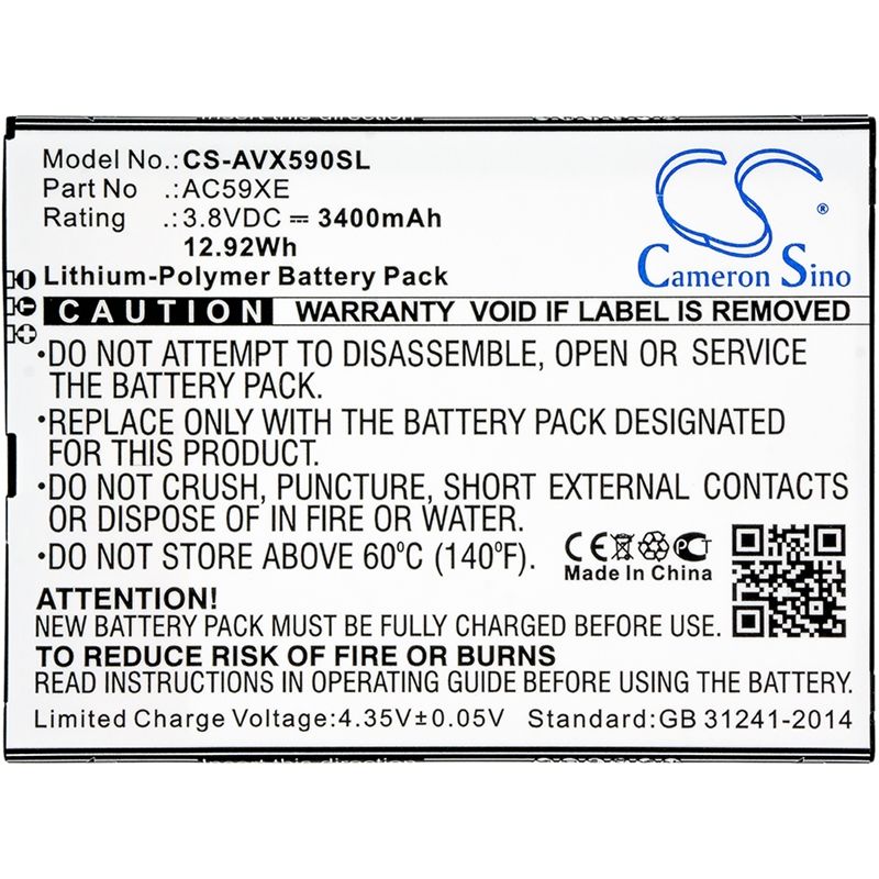 Li-Polymer Battery fits Archos, 59 xenon, p336688 3.8V, 3400mAh Mobile & SmartPhone Cameron Sino Technology Limited