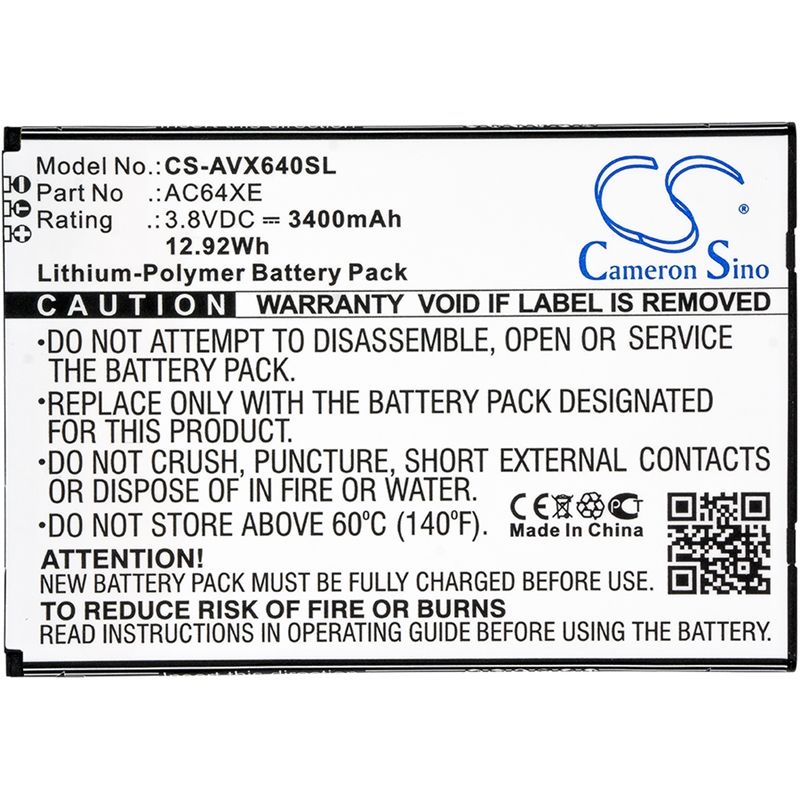 Li-Polymer Battery fits Archos, 64 xenon 3.8V, 3400mAh Mobile & SmartPhone Cameron Sino Technology Limited