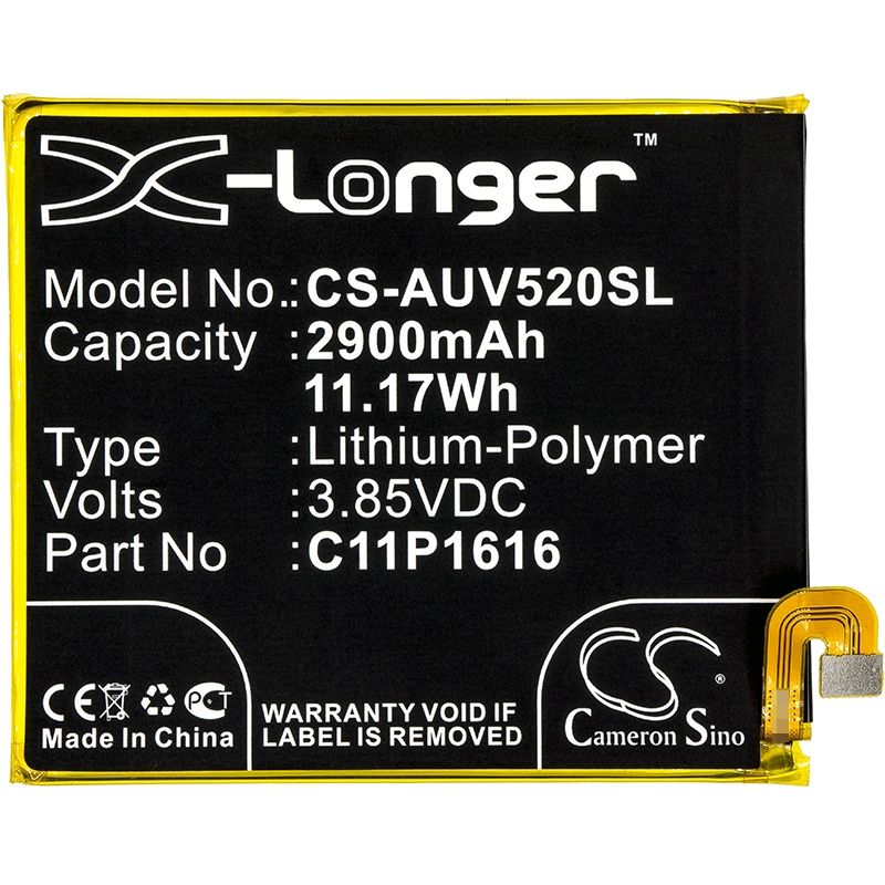 Li-Polymer Battery fits Asus, a006, v520kl, zenfone v 3.85V, 2900mAh Mobile & SmartPhone Cameron Sino Technology Limited