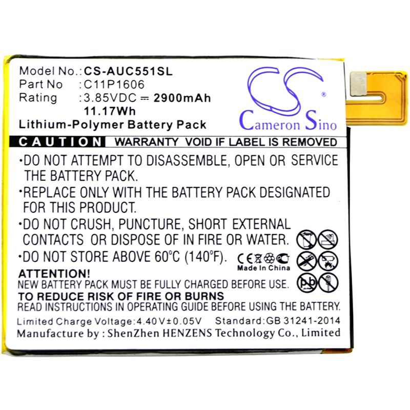 Li-polymer Battery Fits Asus, Zc551kl, Zenfone 3 Laser 3.85v, 2900mah Mobile & SmartPhone Cameron Sino Technology Limited