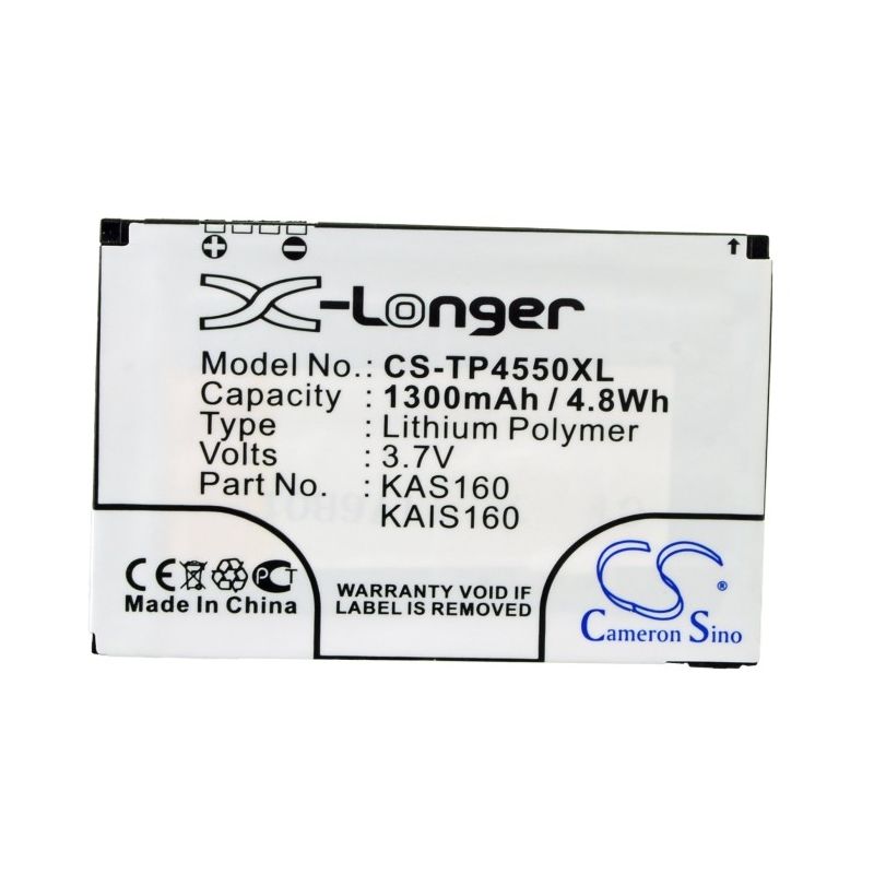 Li-Polymer Battery fits At&t,8900, 8925 tilt, tilt 8925 3.7V, 1300mAh Communications Cameron Sino Technology Limited (Suspended)