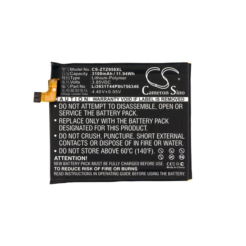Li-polymer Battery Fits At&t, Blade Spark, Z971, Zte 3.85v, 3100mah Mobile & SmartPhone Cameron Sino Technology Limited