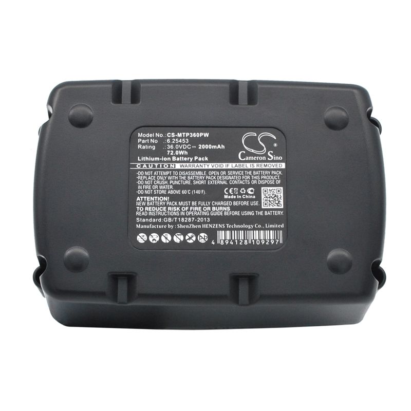 Li-ion Battery fits Metabo, Ahs 36v, Ahs36v, Bha 36 Ltx 36.0V, 2000mAh Power Tools Cameron Sino Technology Limited