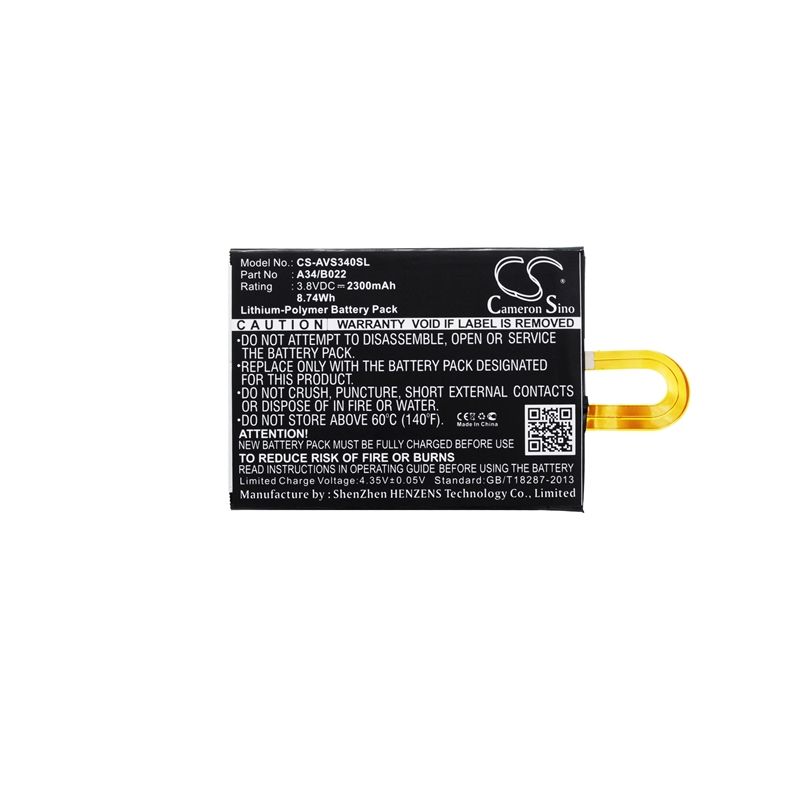 Li-Polymer Battery fits Avus, a34 3.8V, 2300mAh Mobile & SmartPhone Cameron Sino Technology Limited