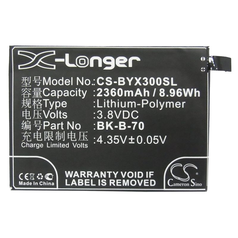 Li-Polymer Battery fits Bbk, pd1227l, xshot x3f, xshot x3l 3.8V, 2360mAh Communications Cameron Sino Technology Limited (Suspended)