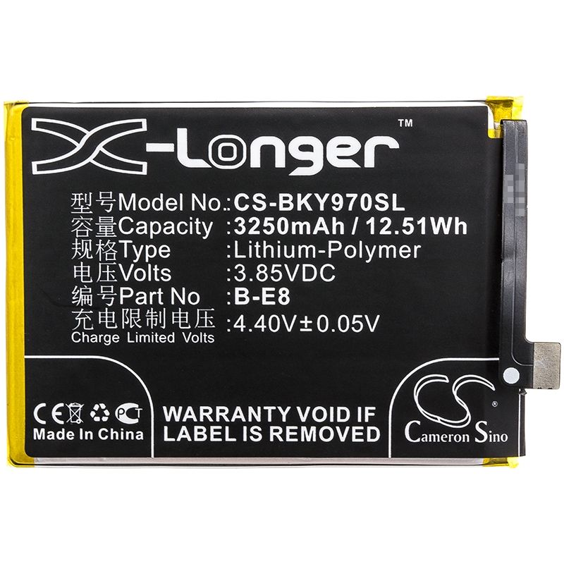 Li-Polymer Battery fits Bbk, v1813, v1813a, v1813t 3.85V, 3250mAh Mobile & SmartPhone Cameron Sino Technology Limited