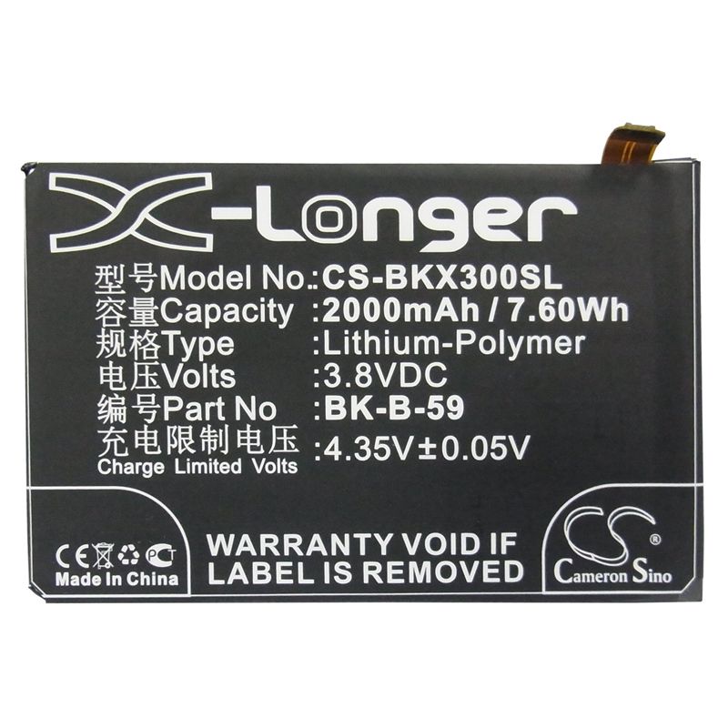 Li-Polymer Battery fits Bbk, vivo x3, xplay x3t 3.8V, 2000mAh Communications Cameron Sino Technology Limited (Suspended)