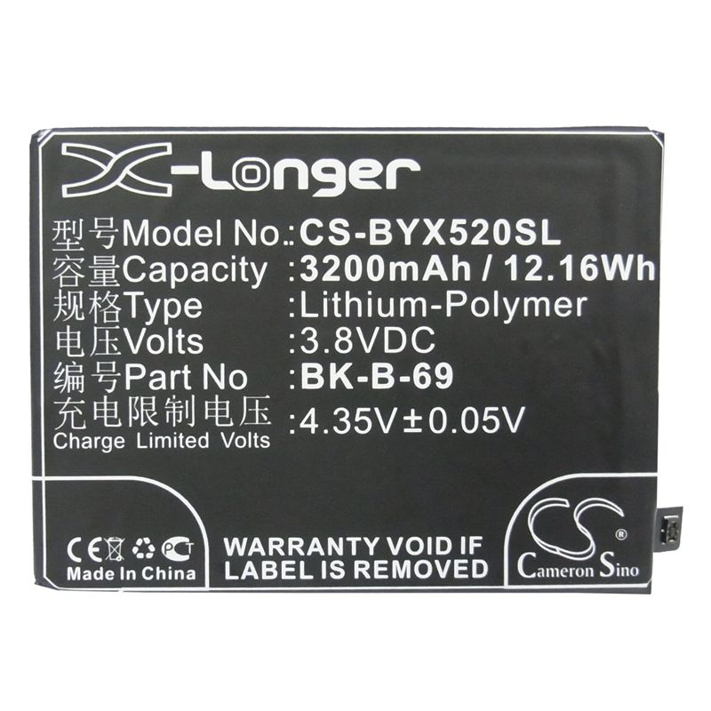 Li-Polymer Battery fits Bbk, vivo x520, vivo x520a, vivo x520l 3.8V, 3200mAh Communications Cameron Sino Technology Limited (Suspended)