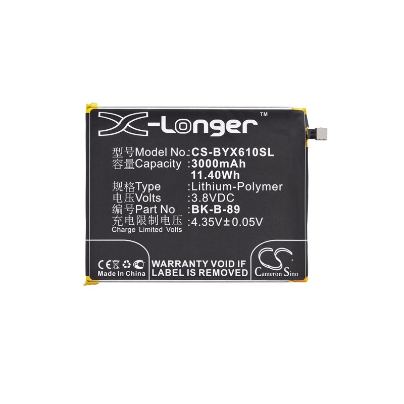 Li-Polymer Battery fits Bbk, vivo x6 plus, vivo x6 plus d, vivo x6 plus d dual sim td-lte 3.8V, 3000mAh Mobile & SmartPhone Cameron Sino Technology Limited