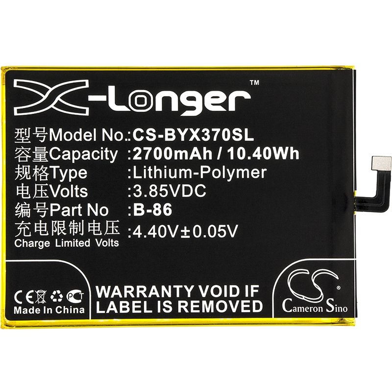 Li-Polymer Battery fits Bbk, vivo y37, y37a, y37a td-lte dual sim 3.85V, 2700mAh Communications Cameron Sino Technology Limited (Suspended)