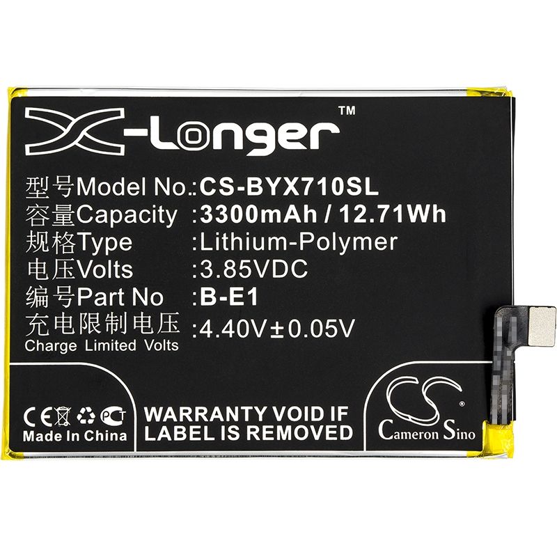 Li-Polymer Battery fits Bbk, vivo y71, y71 dual sim, y71 dual sim td-lte 3.85V, 3300mAh Mobile & SmartPhone Cameron Sino Technology Limited
