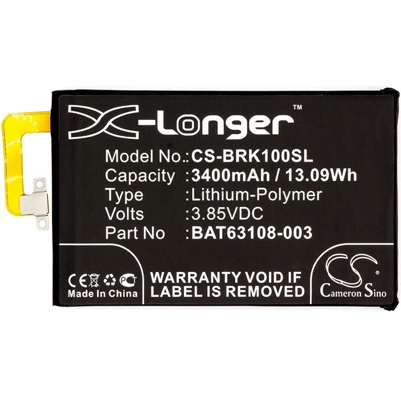 Li-polymer Battery Fits Blackberry, Bbb100-1, Bbb100-1 Td-lte, Bbb100-2 3.85v, 3400mah Mobile & SmartPhone Cameron Sino Technology Limited
