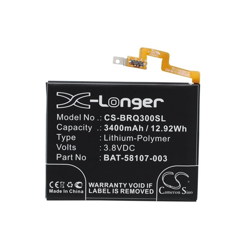 Li-polymer Battery Fits Blackberry, Passport, Passport 4g, Q30 3.8v, 3400mah Mobile & SmartPhone Cameron Sino Technology Limited