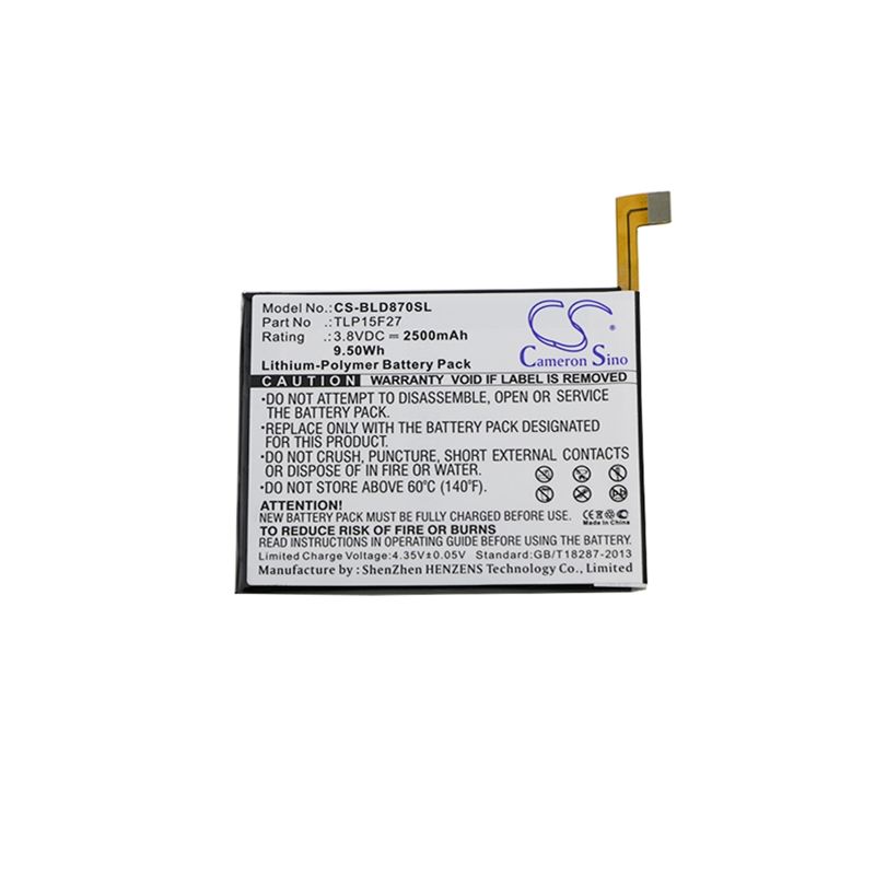 Li-polymer Battery Fits Blu, D870u, Studio C Super Camera 3.8v, 2500mah Mobile & SmartPhone Cameron Sino Technology Limited