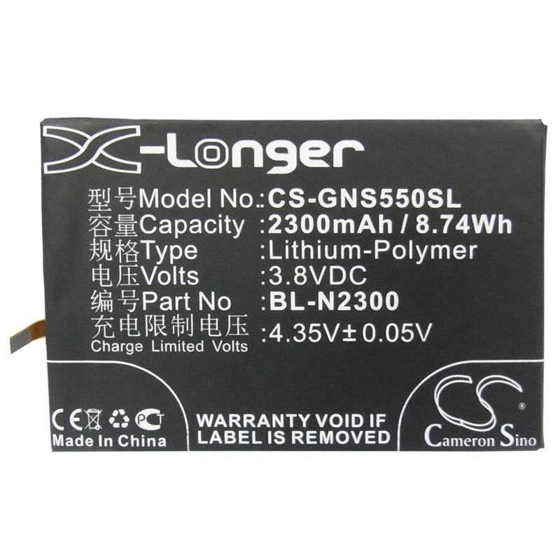 Li-Polymer Battery fits Blu, d970l, vivo 4 iv, gionee 3.8V, 2300mAh Mobile & SmartPhone Cameron Sino Technology Limited