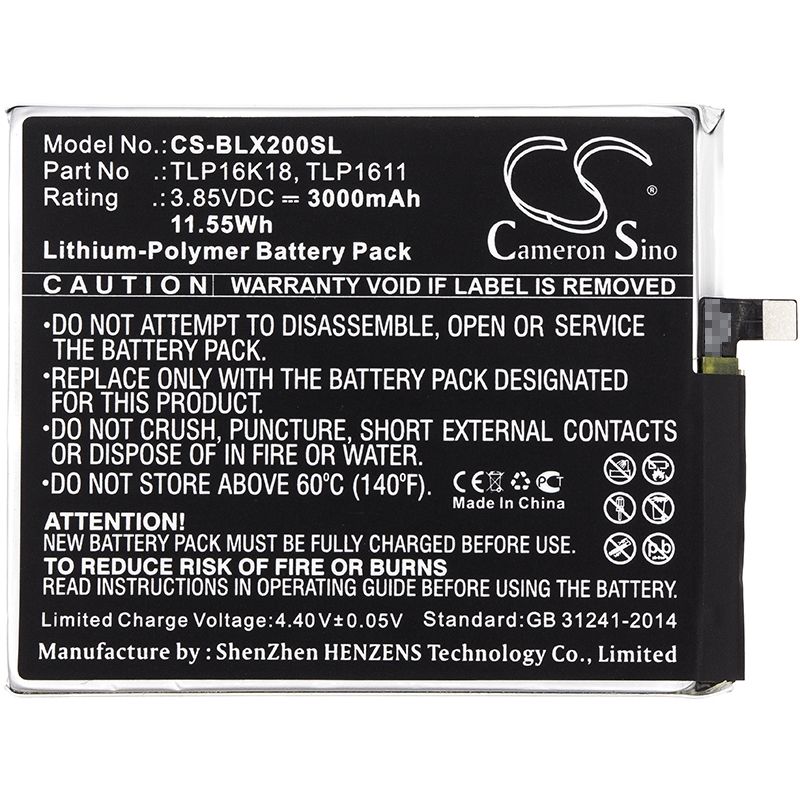 Li-polymer Battery Fits Blu, L0090, L0091uu, Life One X2 3.85v, 3000mah Mobile & SmartPhone Cameron Sino Technology Limited