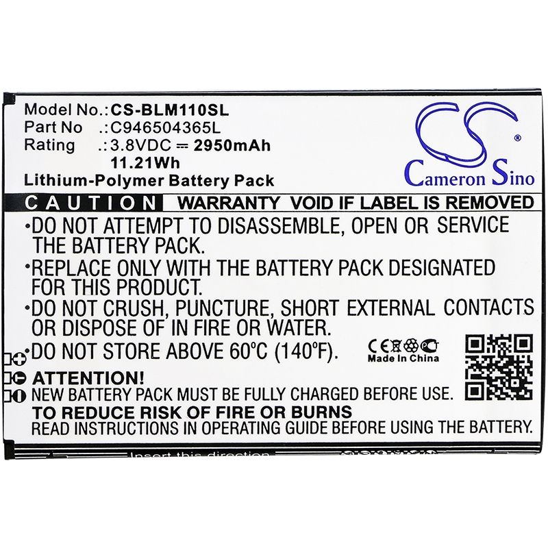Li-polymer Battery Fits Blu, L0110ee, L0110uu, Life Max 3.8v, 2950mah Mobile & SmartPhone Cameron Sino Technology Limited