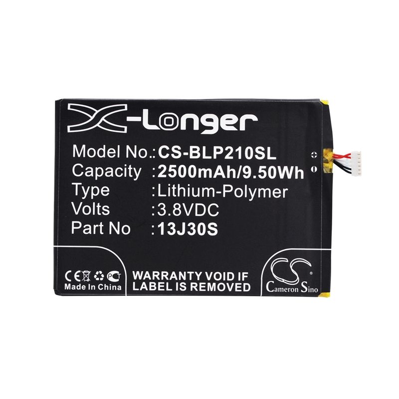 Li-Polymer Battery fits Blu, l210a, l210i, life pro 3.8V, 2500mAh Mobile & SmartPhone Cameron Sino Technology Limited
