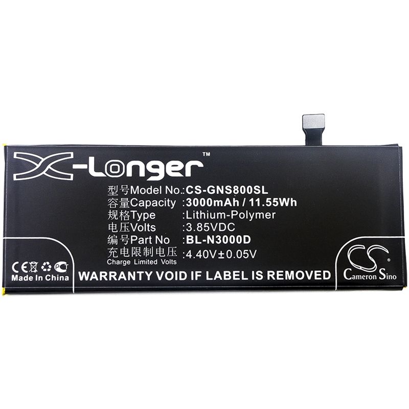Li-Polymer Battery fits Blu, p0030uu, pure xr, gionee 3.85V, 3000mAh Mobile & SmartPhone Cameron Sino Technology Limited