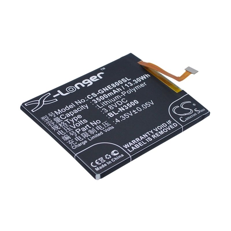 Li-polymer Battery Fits Blu, Pure Xl, Gionee, Elife E8 3.8v, 3500mah Mobile & SmartPhone Cameron Sino Technology Limited