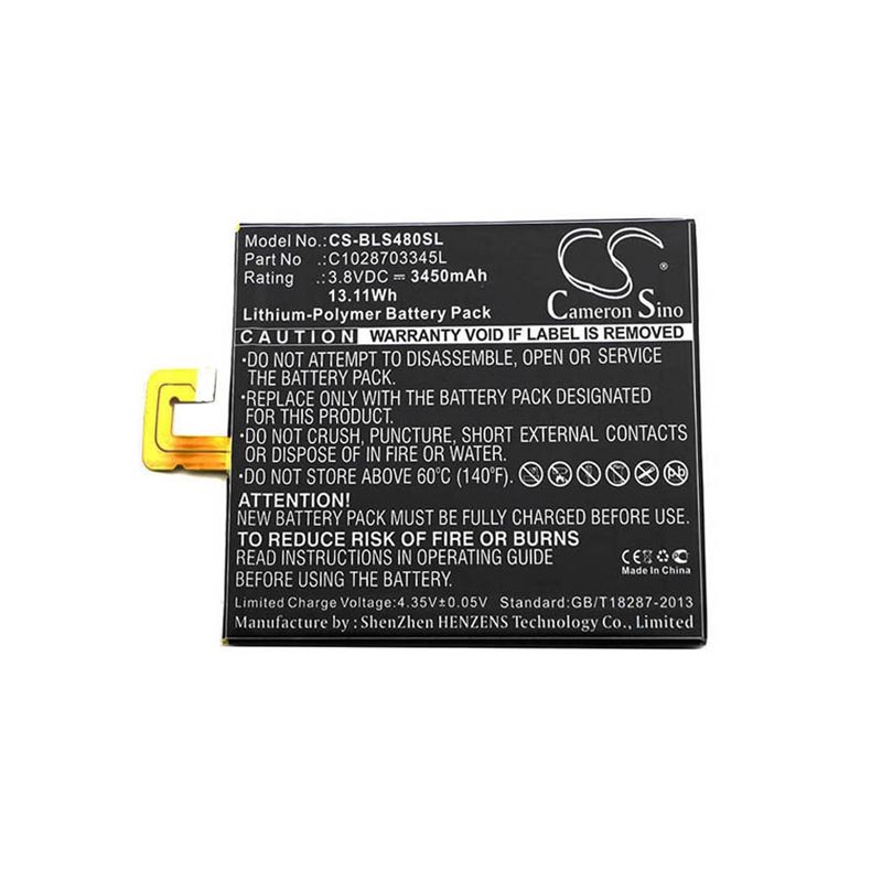 Li-polymer Battery Fits Blu, S490u, Studio 7.0 Ii, U480u 3.8v, 3450mah Mobile & SmartPhone Cameron Sino Technology Limited