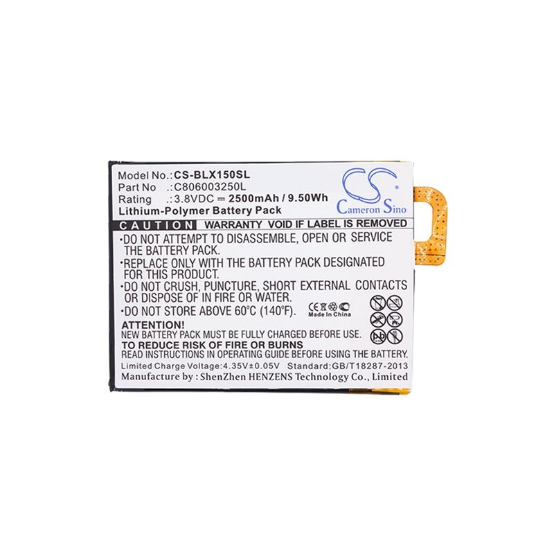 Li-polymer Battery Fits Blu, Win Hd 5.5", X150, X150q 3.8v, 2500mah Mobile & SmartPhone Cameron Sino Technology Limited