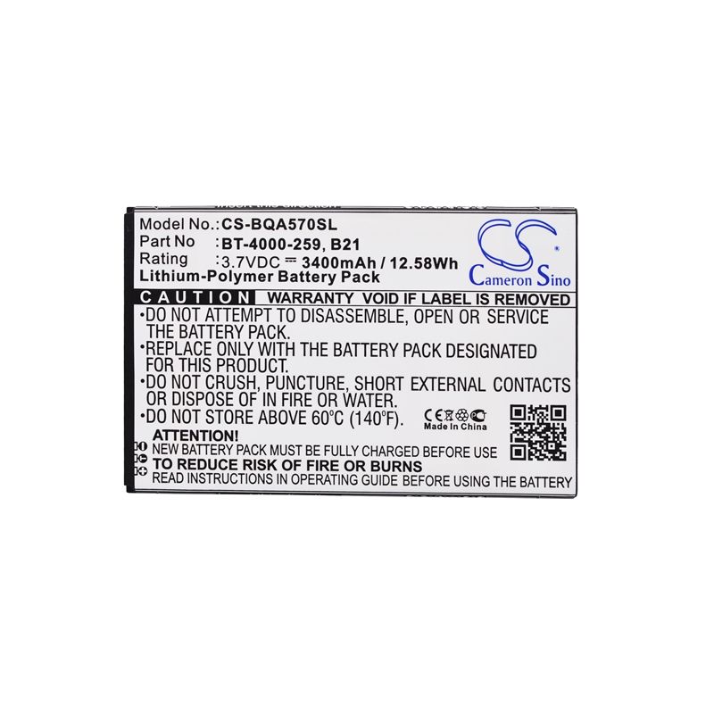 Li-Polymer Battery fits Bq, aquaris 5.7 3.7V, 3400mAh Communications Cameron Sino Technology Limited (Suspended)