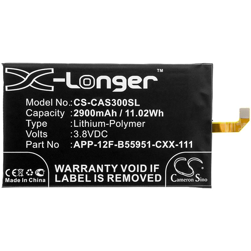 Li-Polymer Battery fits Cat, s30, caterpillar, s30 3.8V, 2900mAh Mobile & SmartPhone Cameron Sino Technology Limited