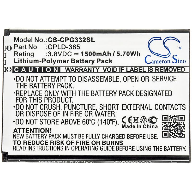 Li-Polymer Battery fits Coolpad, 3320a, rogue 4g 3.8V, 1500mAh Mobile & SmartPhone Cameron Sino Technology Limited