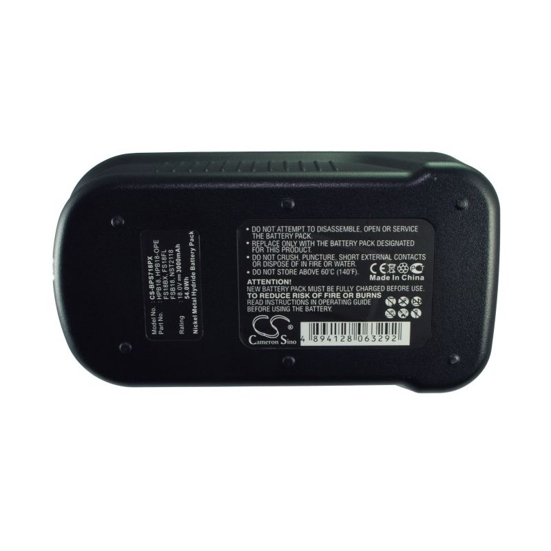 Ni-mh Battery Fits Black & Decker, Bd18psk, Bdgl1800, Bdgl18k-2 18.0v, 3000mah Power Tools Cameron Sino Technology Limited