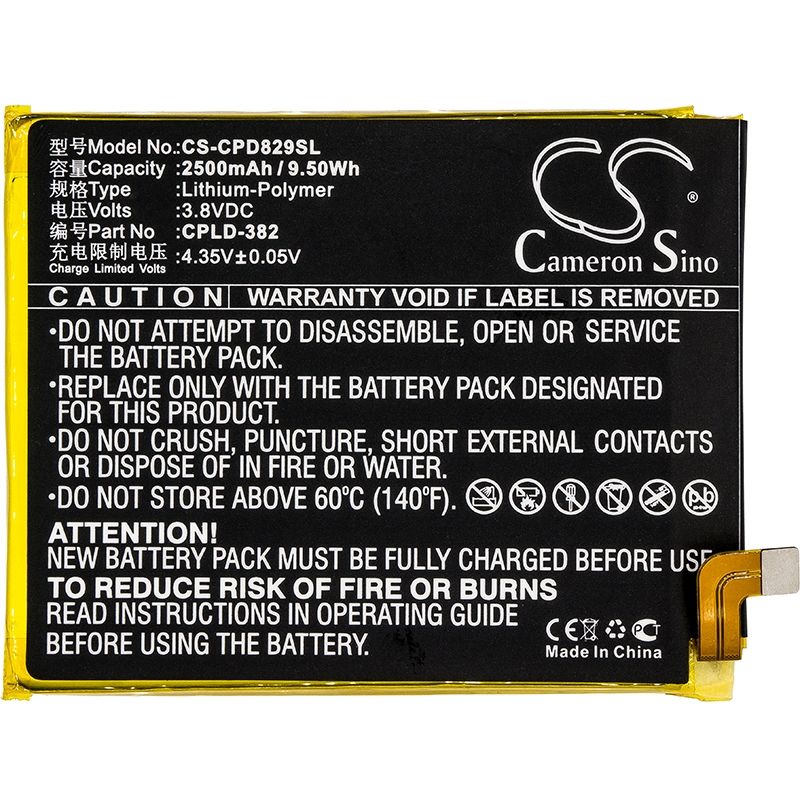 Li-Polymer Battery fits Coolpad,8298, 8298-a01, 8298-l00 3.8V, 2500mAh Mobile & SmartPhone Cameron Sino Technology Limited