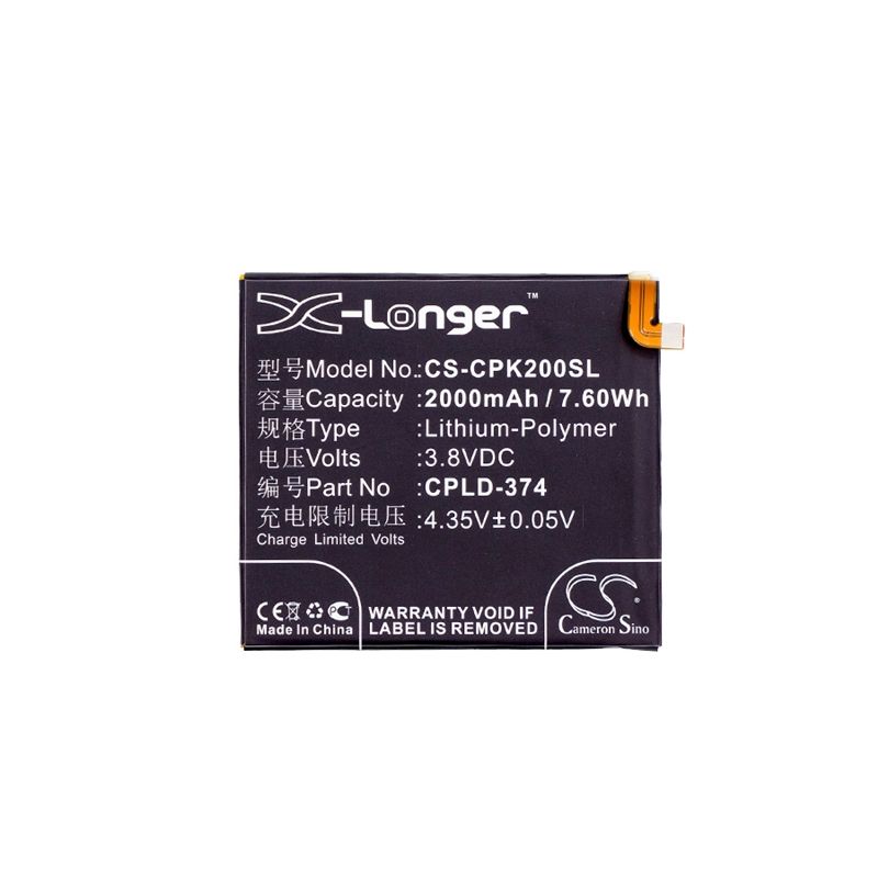 Li-Polymer Battery fits Coolpad, ivvi k2, ivvi k2-01, y72 3.8V, 2000mAh Mobile & SmartPhone Cameron Sino Technology Limited