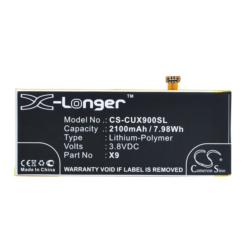 Li-Polymer Battery fits Cubot, x9, saga, x3 3.8V, 2100mAh Mobile & SmartPhone Cameron Sino Technology Limited