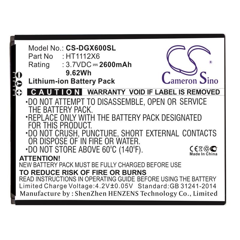 Li-ion Battery fits Doogee, x6, x6 pro 3.7V, 2600mAh Communications Cameron Sino Technology Limited (Suspended)