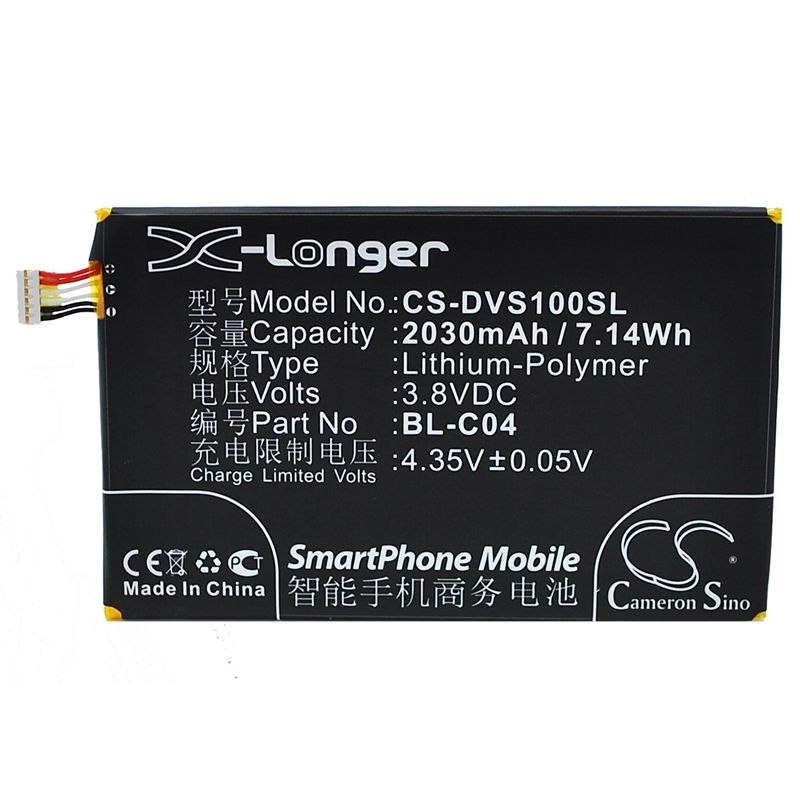 Li-Polymer Battery fits Doov, s2x 3.8V, 2030mAh Communications Cameron Sino Technology Limited (Suspended)