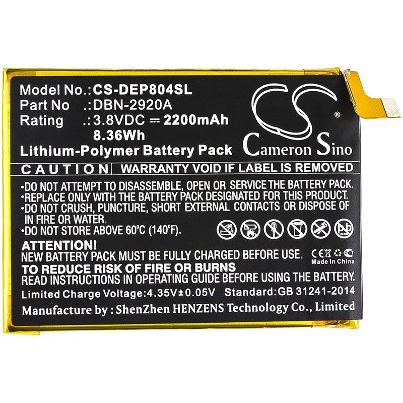 Li-Polymer Battery fits Doro,8040, dsb-0090 3.8V, 2200mAh Mobile & SmartPhone Cameron Sino Technology Limited