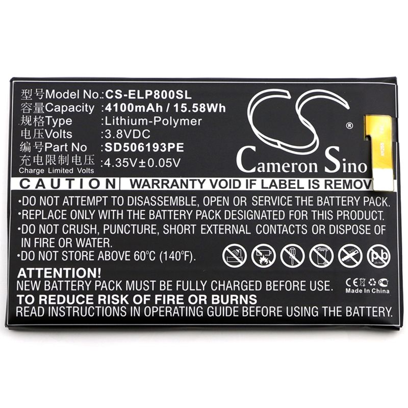 Li-Polymer Battery fits Elephone, p8000 3.8V, 4100mAh Mobile & SmartPhone Cameron Sino Technology Limited