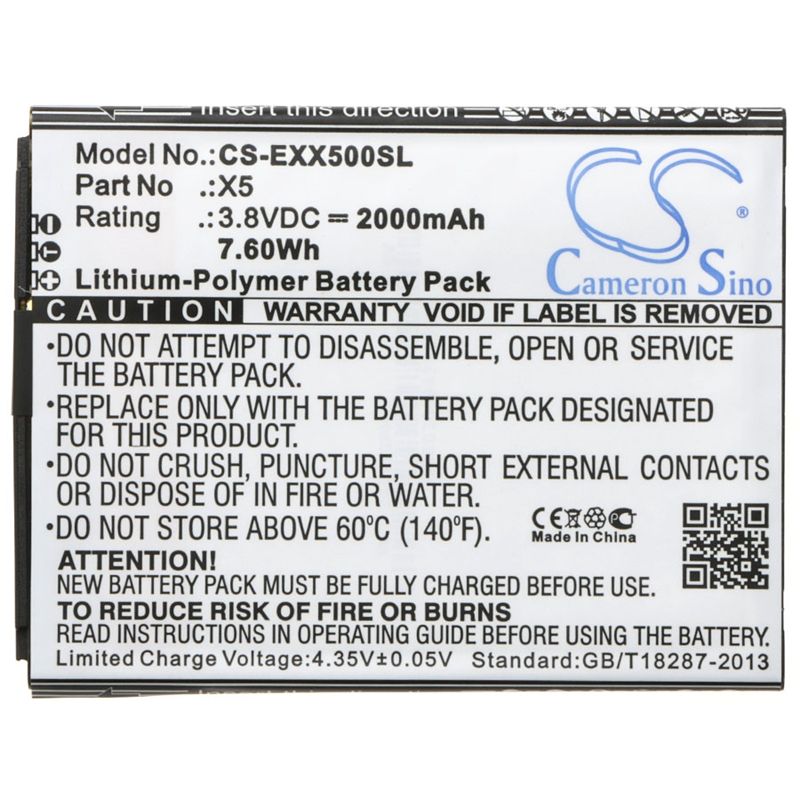 Li-Polymer Battery fits Explay, x5 3.8V, 2000mAh Mobile & SmartPhone Cameron Sino Technology Limited