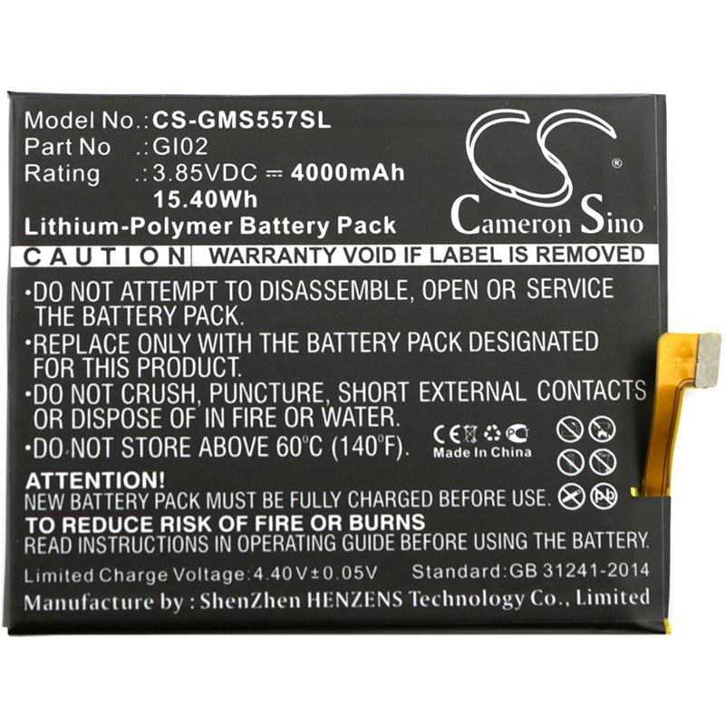 Li-Polymer Battery fits Gigaset, gs57-6, me pro 3.85V, 4000mAh Mobile & SmartPhone Cameron Sino Technology Limited