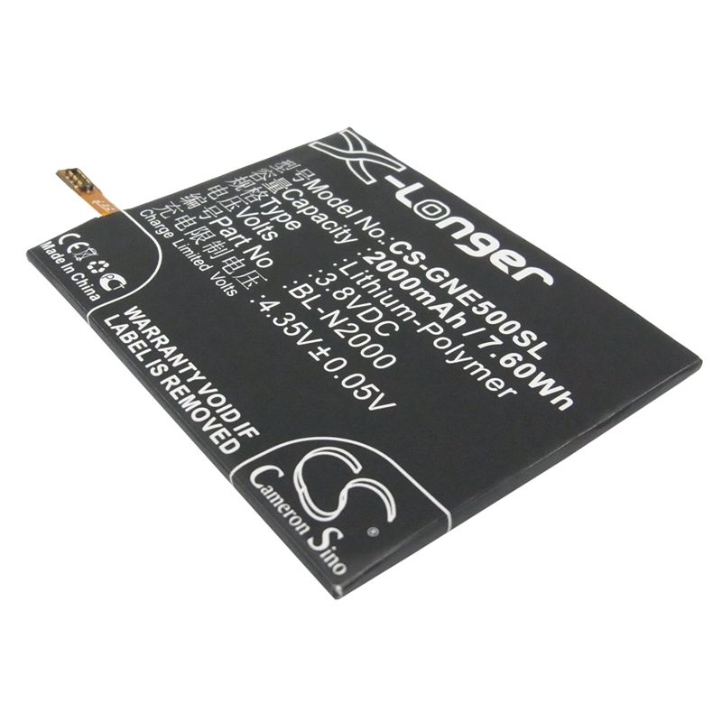 Li-Polymer Battery fits Gionee, e5, elife e5 3.8V, 2000mAh Communications Cameron Sino Technology Limited (Suspended)